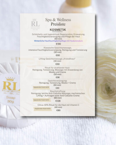 Neutral Simple Spa and Wellness Price List Poster (Instagram Pos